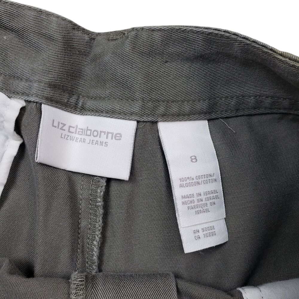 Vintage Liz Caliborne Lizwear Shorts Womens 8 Gray Chino Y2K Casual - Picture 6 of 10